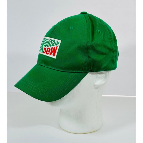 Mountain Dew Logo Green Adjustable Baseball Cap Cotton Unisex One Size Clean Sod - Picture 4 of 11